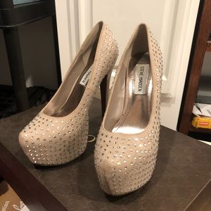 Steve Madden blush pink rhinestone platform 36